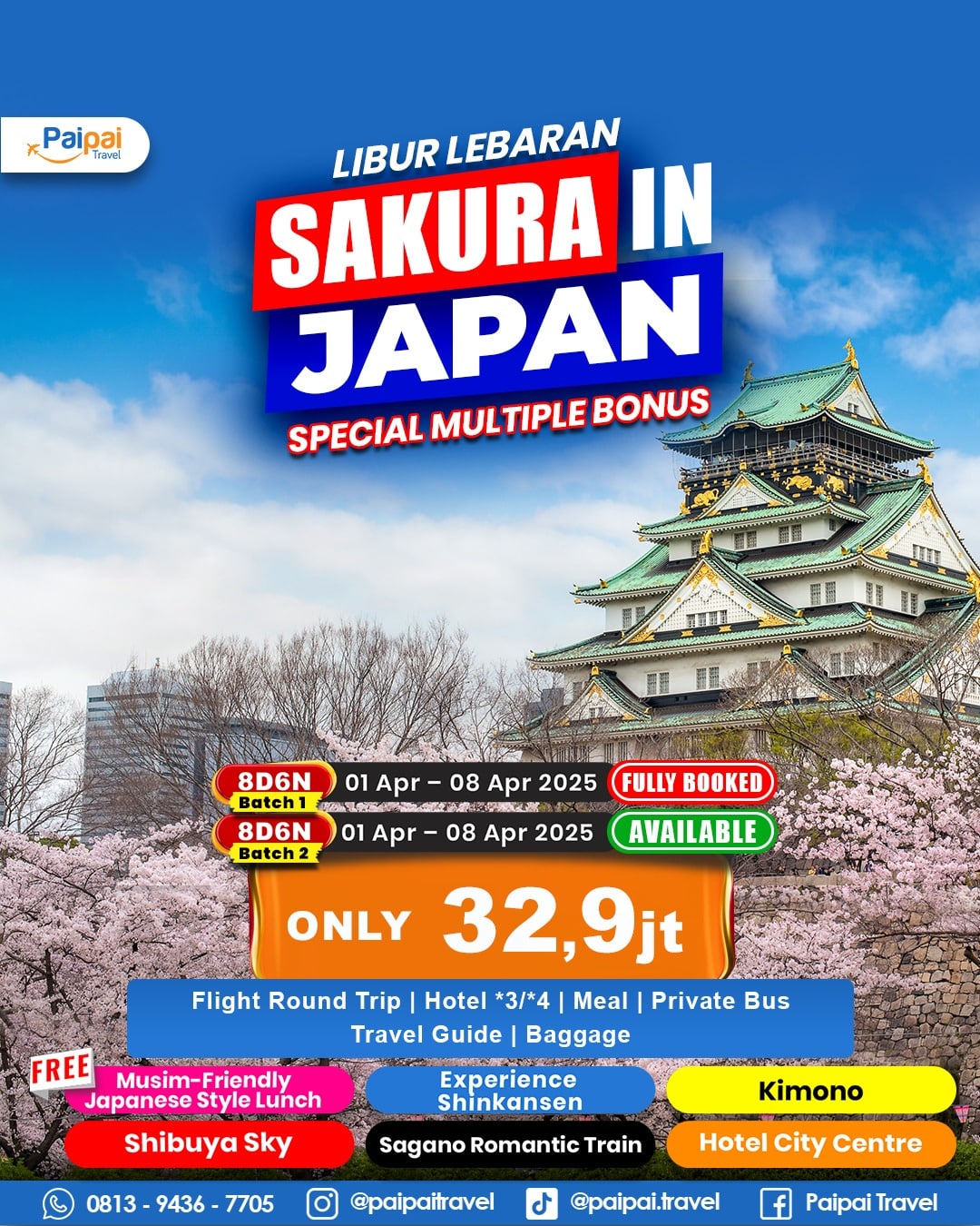 open trip libur lebaran sakura jepang osaka kyoto tokyo gunung fuji main salju musim semi disneyland universal taman bermain anak libur lebaran sekolah aman murah pasti terpercaya berangkat travel amanah berkualitas