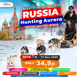 BEAUTIFUL EARLY WINTER RUSSIA MULTIPLE BONUS FREE 3 HOURS AURORA HUNTING + HUSKY RIDING + SAAMI VILLAGE + MOSCOW METRO TOUR 18-27 Nov '25