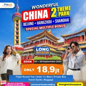 (Long Weekend) WONDERFUL CHINA 2 THEME PARK BEIJING + HANGZHOU + SHANGHAI 1-8 Sep '25