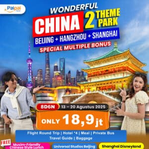 WONDERFUL CHINA 2 THEME PARK BEIJING + HANGZHOU + SHANGHAI FREE UNIVERSAL STUDIOS BEIJING + SHANGHAI DISNEYLAND 13-20 Aug ’25