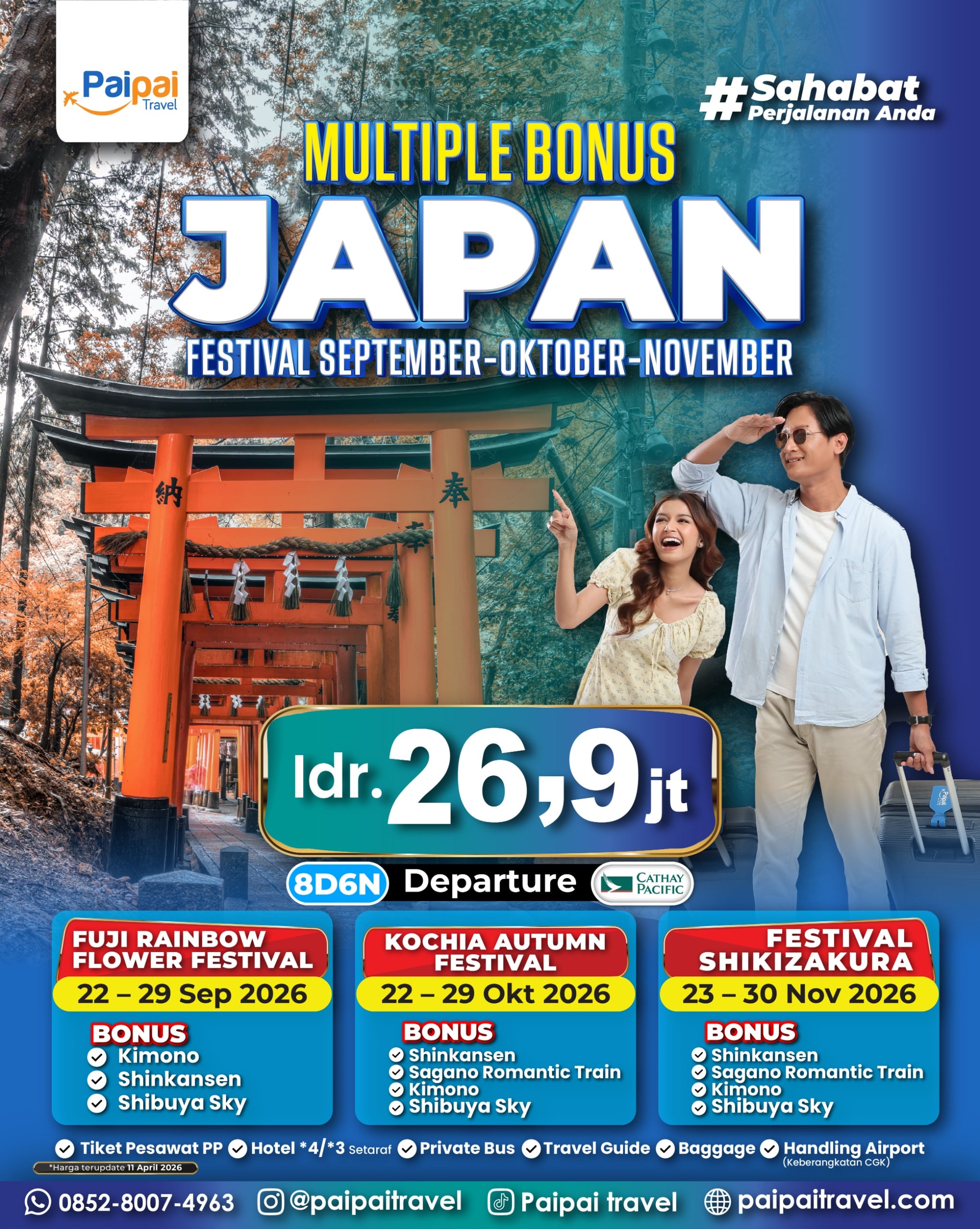 Paket Tour Jepang Golden Route Shikizakura November 2026