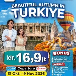 BEAUTIFUL AUTUMN IN TURKIYE BONUS BOSPHORUS CRUISE + ALACATI GREEK TOWN + HIERAPOLIS COTTON CASTLE 31 Okt - 9 Nov '26
