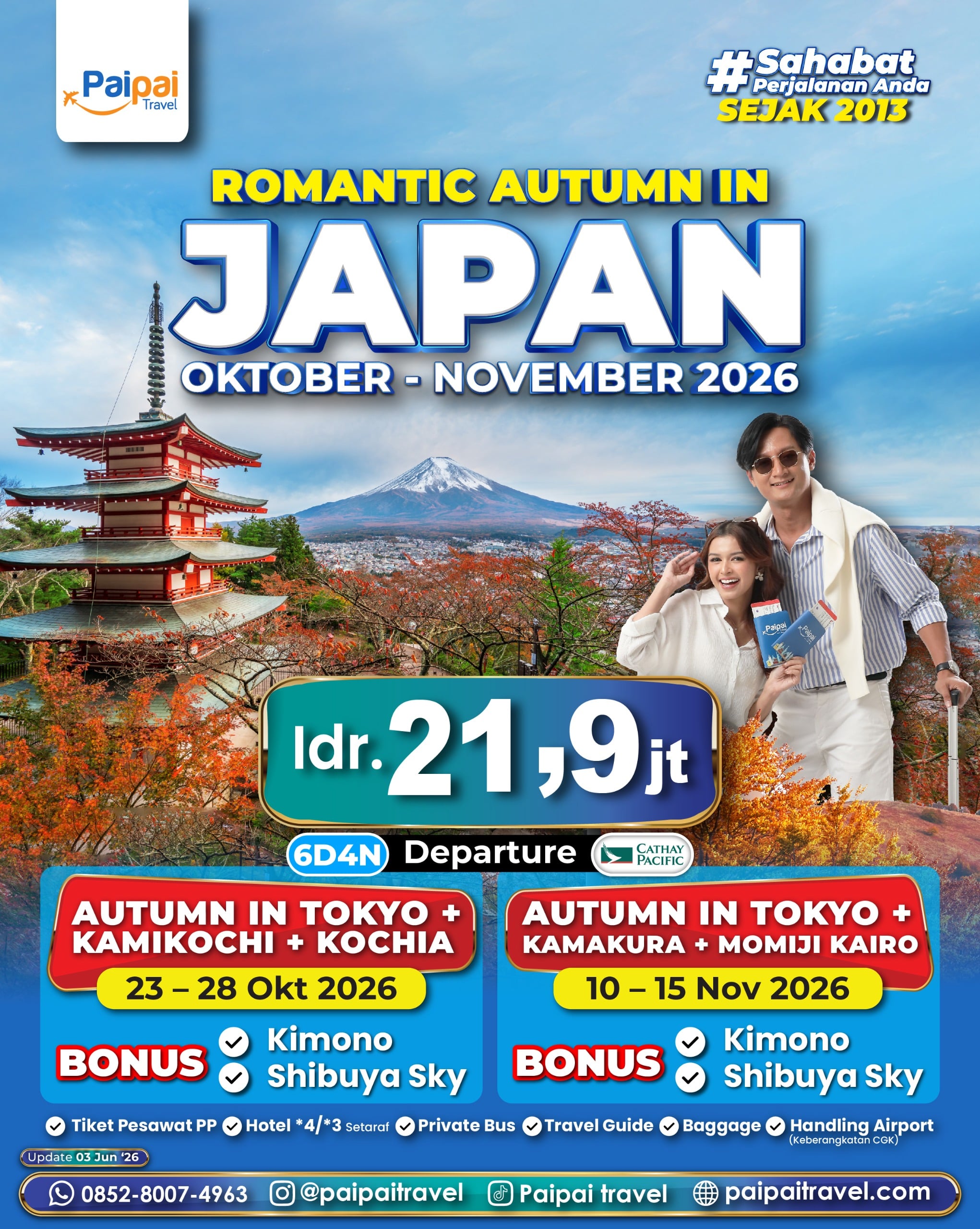 Paket Jepang Tokyo Kamikochi Kochia Oktober 2026