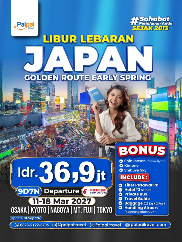 Paket Tour Jepang Golden Route Early Spring Libur Lebaran 2027